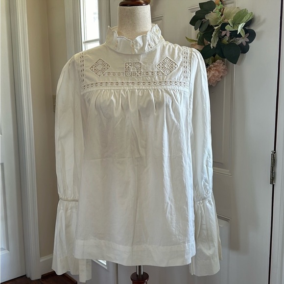 Free People Another Eternity Bell Sleeve Top, White, Size Medium NWT - Picture 3 of 8